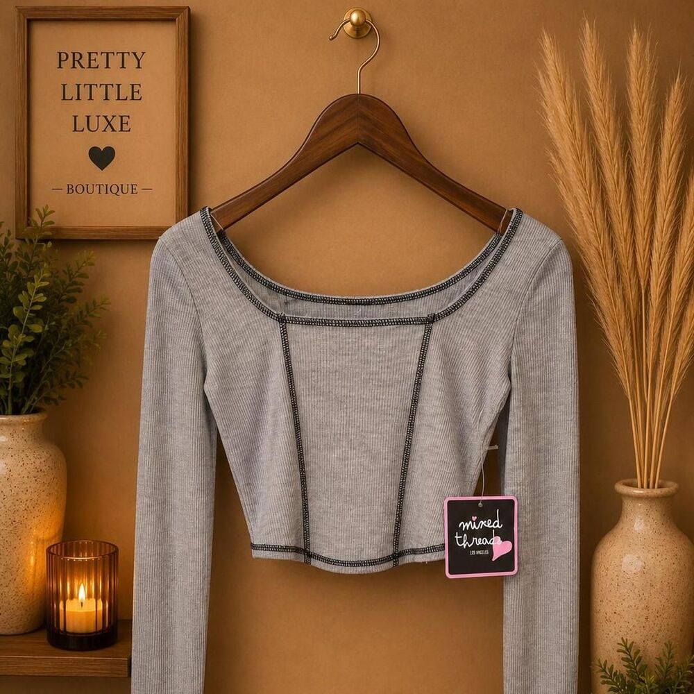 No-brand Women's Grey Crop-top